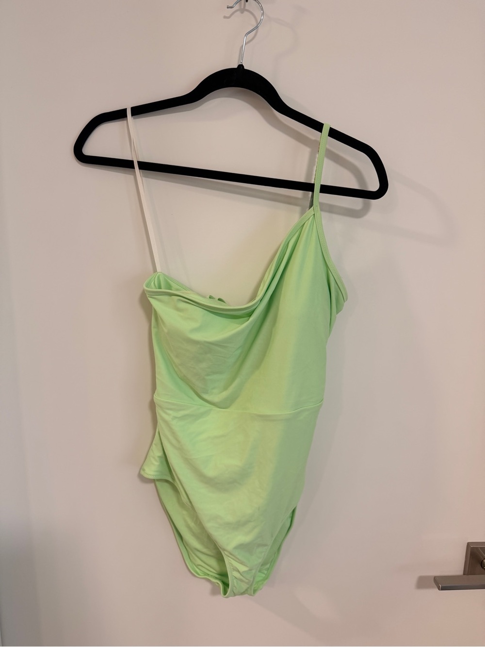 aerie Light Green One-Shoulder Cowl One-Piece Swim